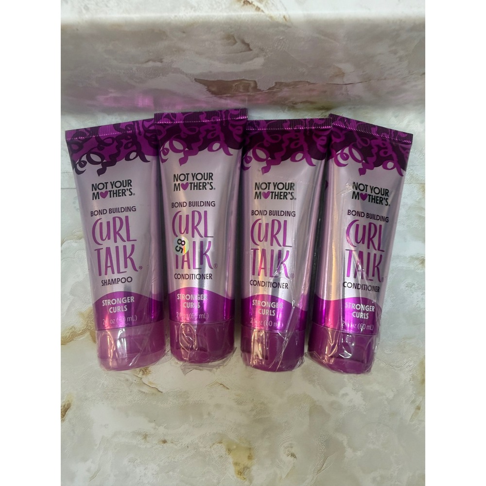 Not Your Mother's Curl Talk Bond Building Shampoo & 3 Conditioner Travel 2oz 4pk
